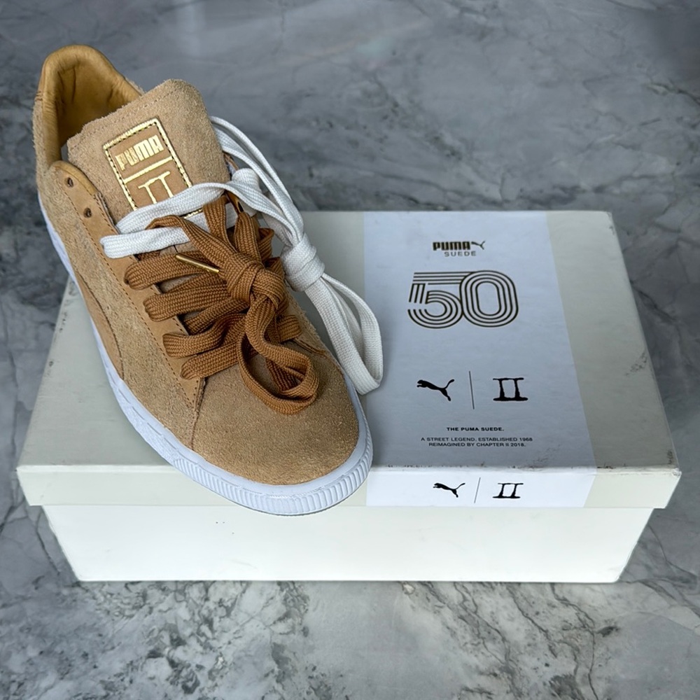 Puma x Chapter II Men's Tan Suede 50 Sneakers